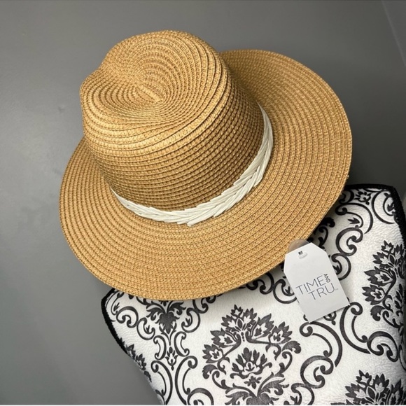 Time and Tru Boho Embroidered Fedora Hat NWT Sun Hat Beach Vacation - Picture 3 of 8